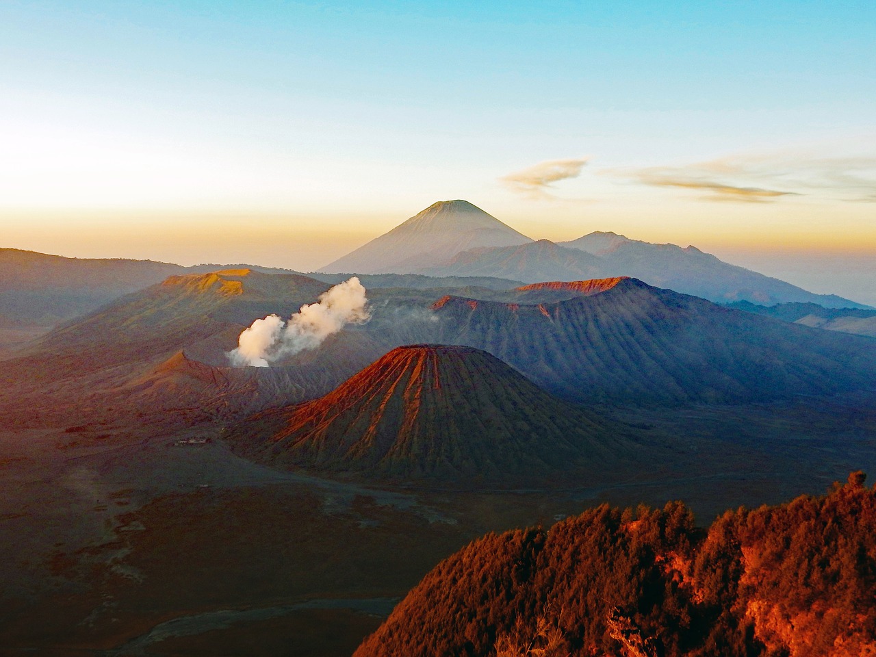 volcano, indonesia, nature